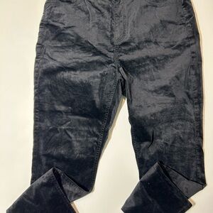 NWT Loft women’s black velvet stretch pants size 31X29 high rise skinny curvy